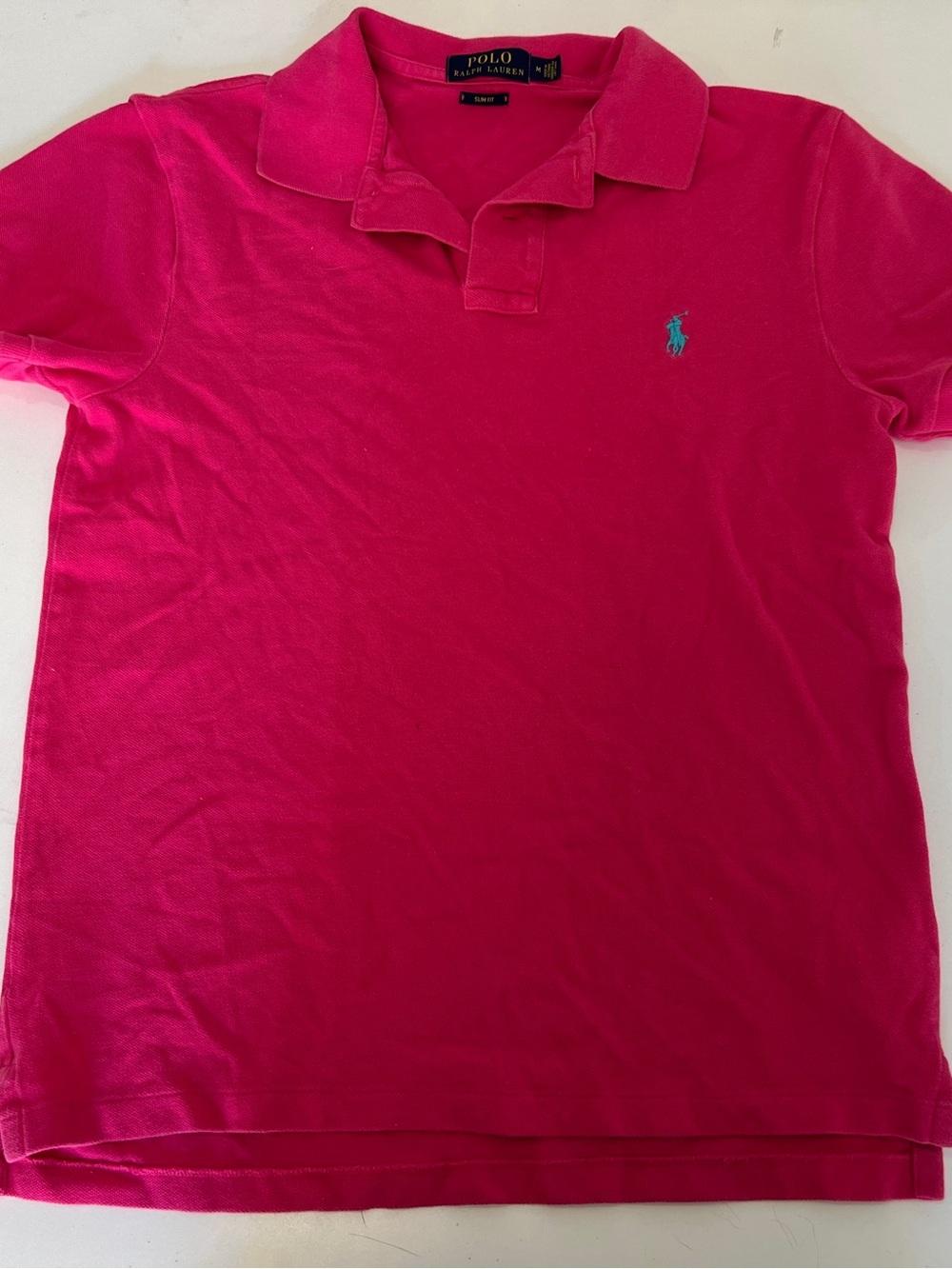 Polo by Ralph Lauren Bright Pink Classic Polo with Teal Logo